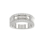 MEN'S BAND 0.50CT ROUND DIAMOND 14K WHITE GOLD