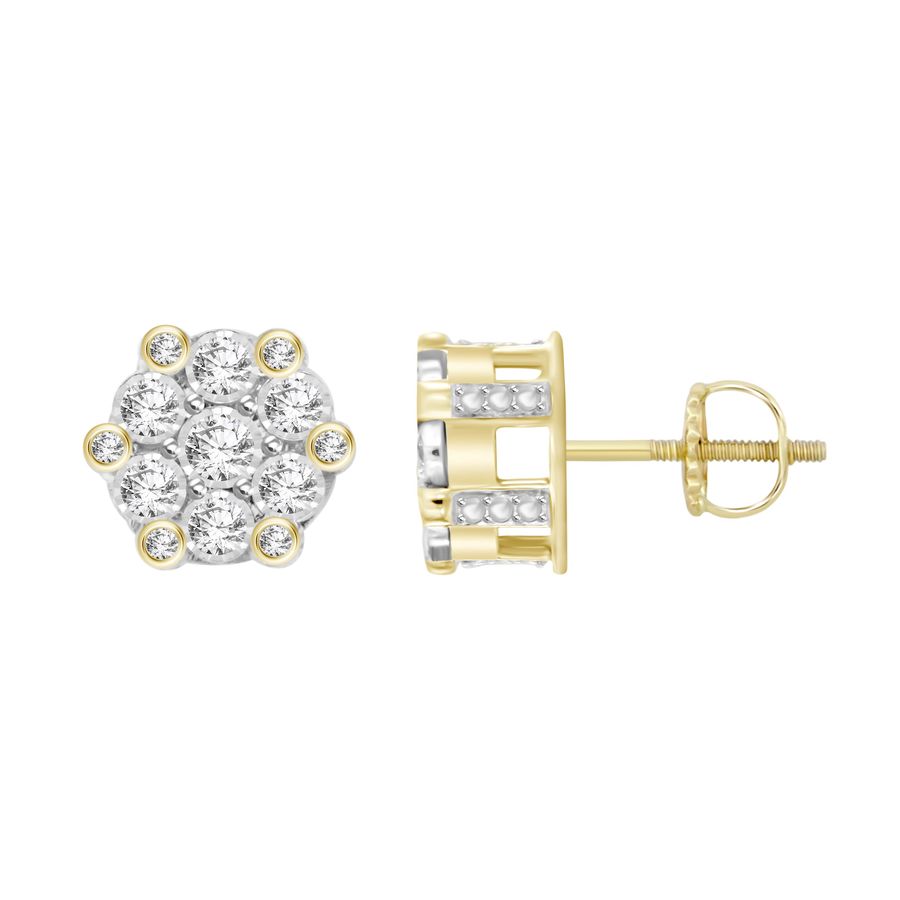 20932965_225554Y-29039.jpg LADIES EARRINGS 0.15CT ROUND DIAMOND 10K YELLOW GOLD - Image 1