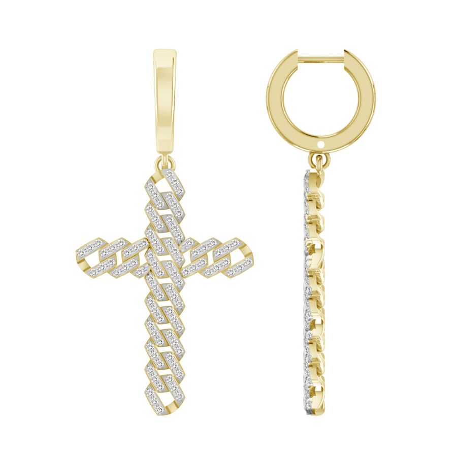 20932986_248208Y-29174.jpg LADIES DANGLE EARRING 0.25CT ROUND DIAMOND 10K YELLOW GOLD - Image 1