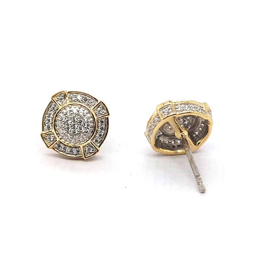 20933022_296995Y-29419.jpg LADIES EARRINGS 0.50CT ROUND DIAMOND 10K YELLOW GOLD - Image 1