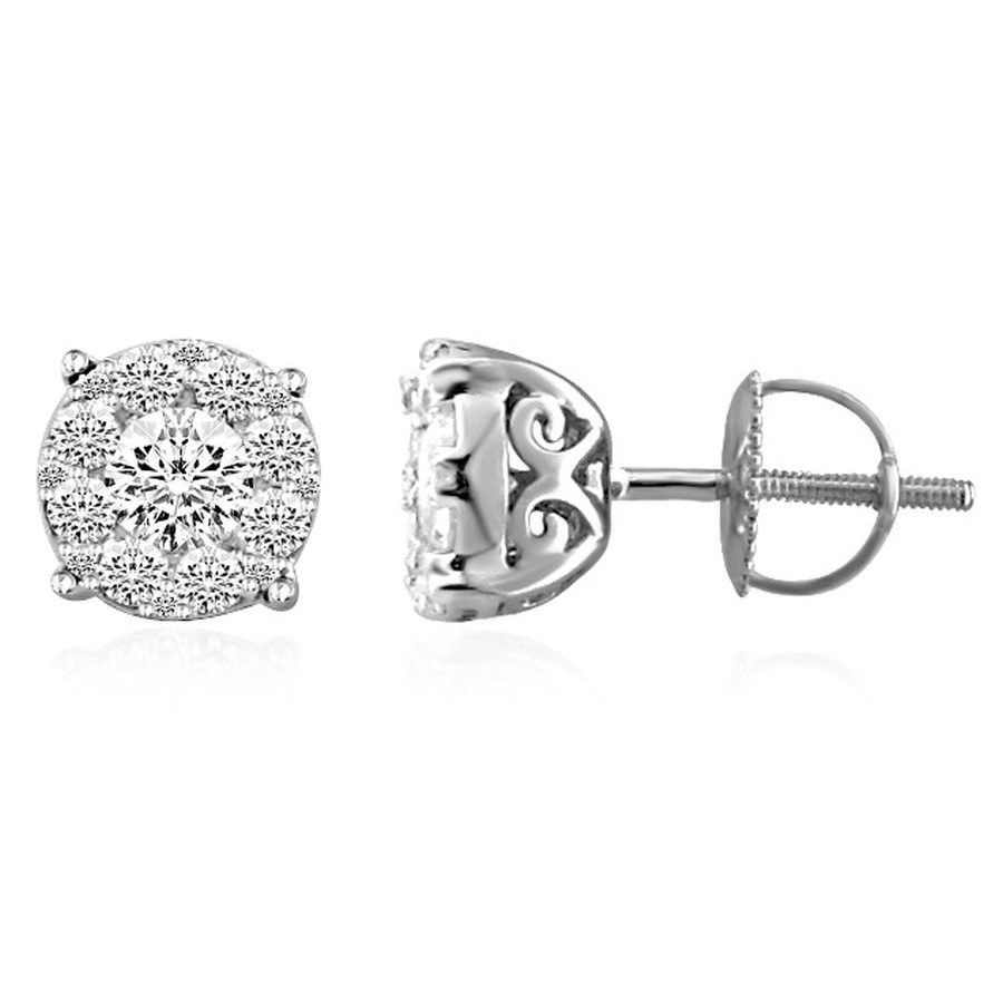 20933080_58906W-29592.jpg LADIES EARRINGS 1.00CT ROUND DIAMOND 14K WHITE GOLD - Image 1