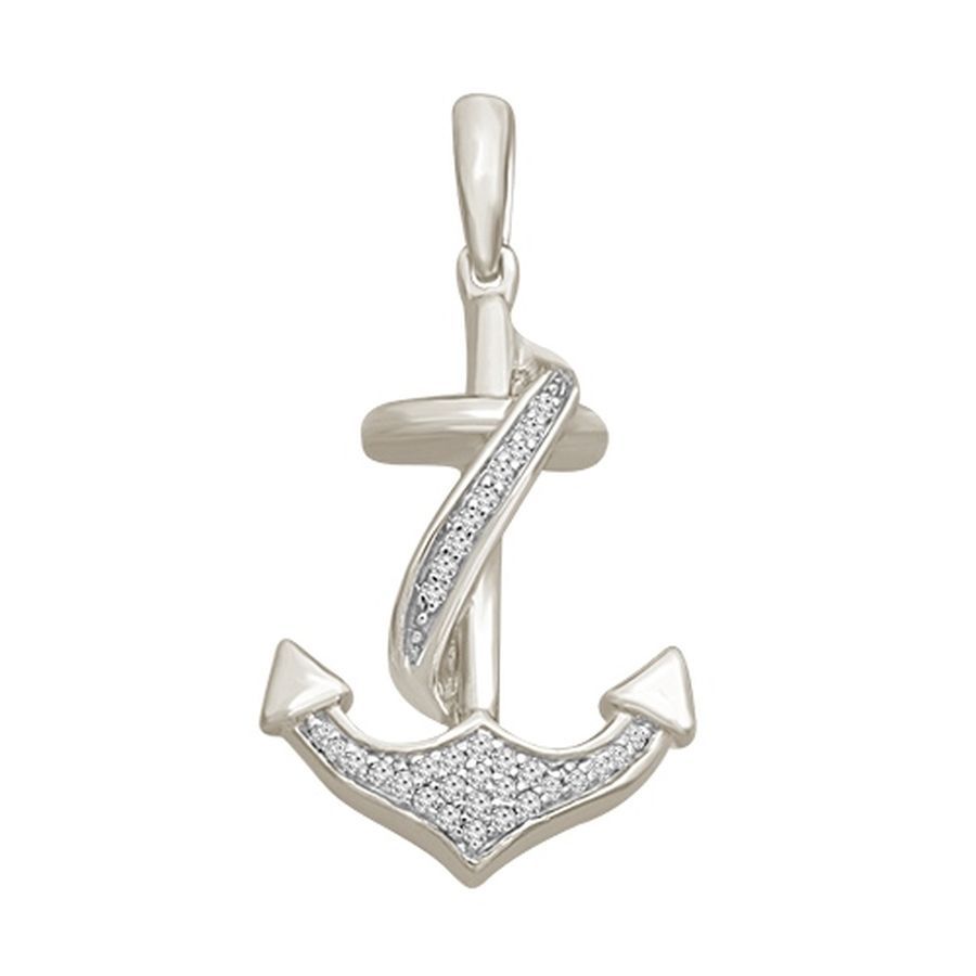 20933220_83057W-31095.jpg LADIES PENDANT WITH CHAIN 0.05CT ROUND DIAMOND 10K WHITE GOLD - Image 1