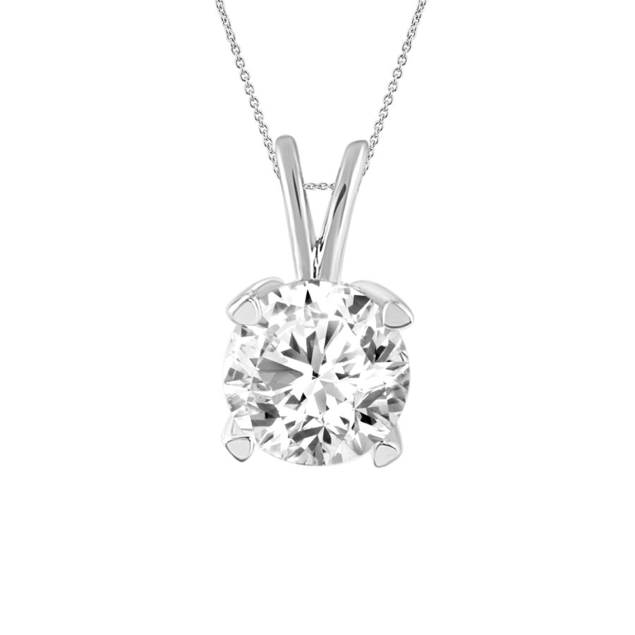 20933593_76739W-32882.jpg LADIES SOLITAIRE PENDANT WITH CHAIN 0.75CT ROUND DIAMOND 14K WHITE GOLD - Image 1