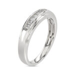 MEN'S BAND 0.25CT ROUND DIAMOND 10K WHITE GOLD - Image 3