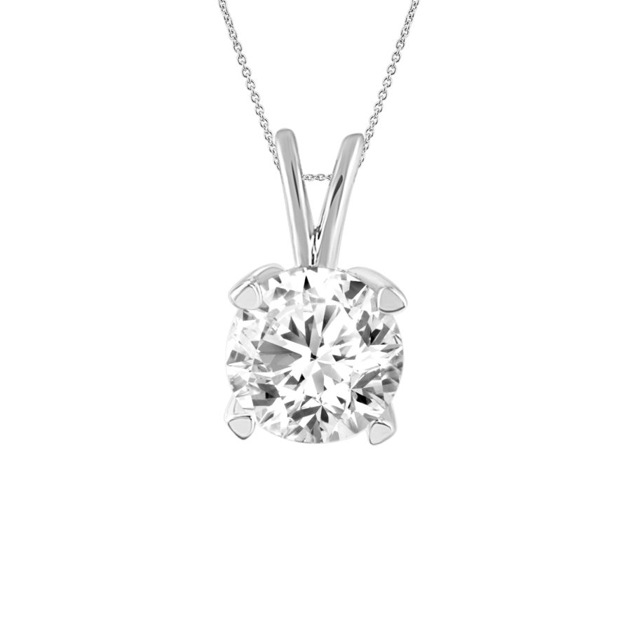20933821_220657W-33631.jpg LADIES SOLITAIRE PENDANT WITH CHAIN 0.15CT ROUND DIAMOND 14K WHITE GOLD - Image 1
