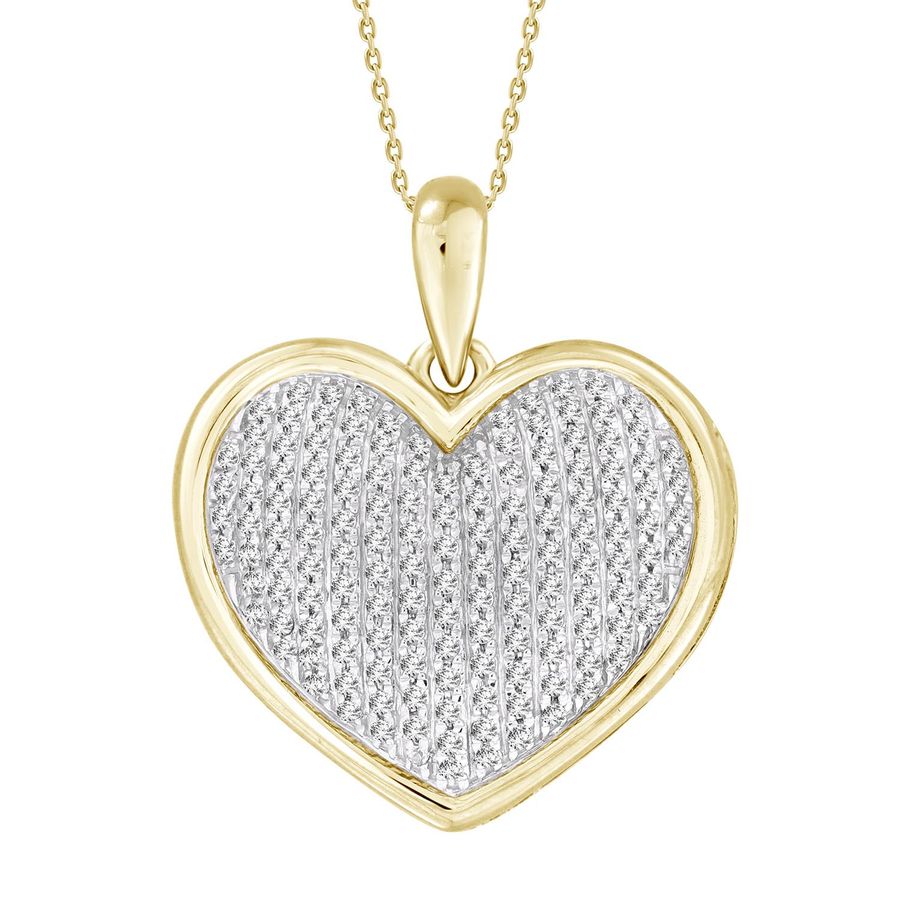 20934217_228924Y-34792.jpg LADIES PENDANT WITH CHAIN 0.50CT ROUND DIAMOND 10K YELLOW GOLD - Image 1