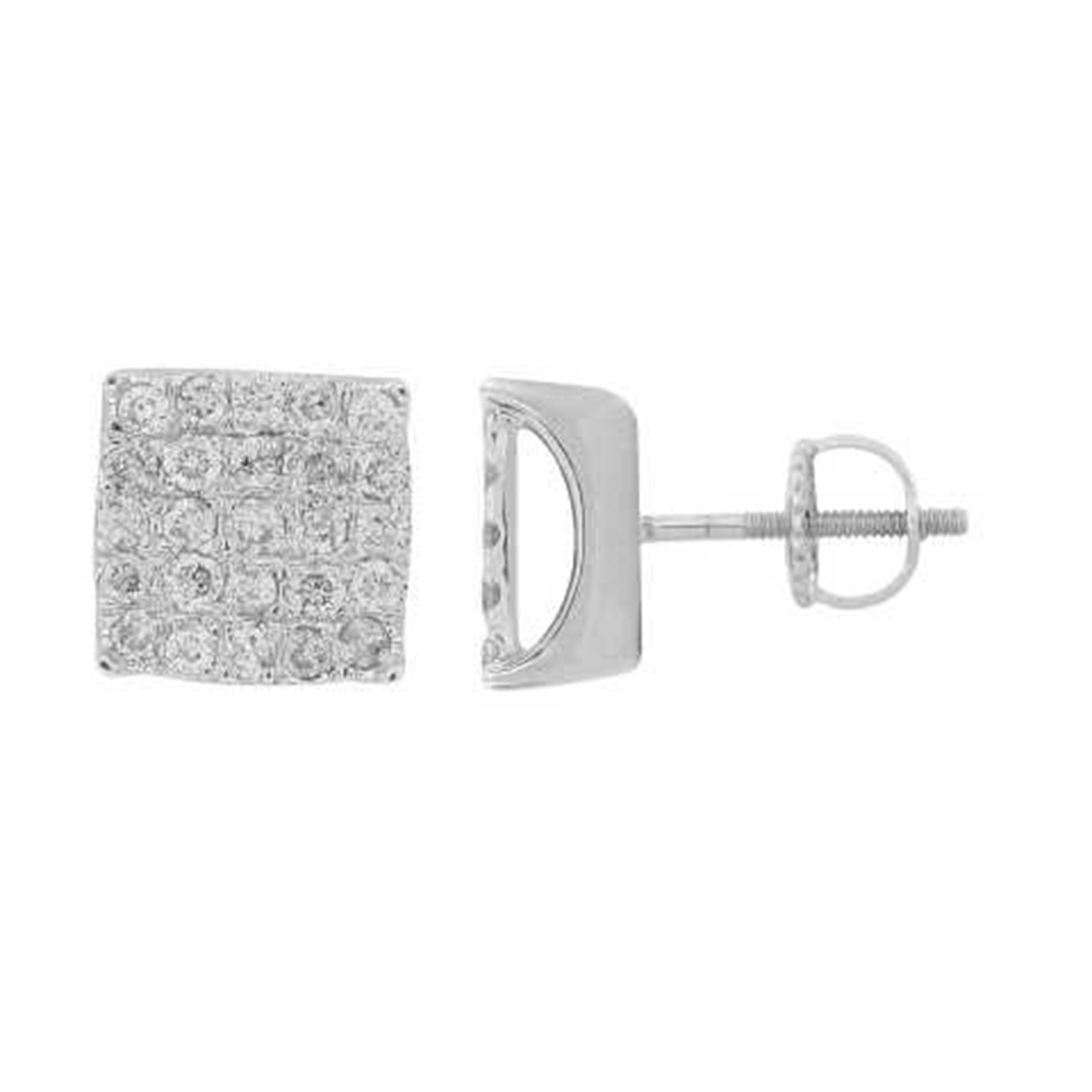 20934286_83373W-34951.jpg LADIES STUD EARRINGS 1.00CT ROUND DIAMOND 10K WHITE GOLD - Image 1