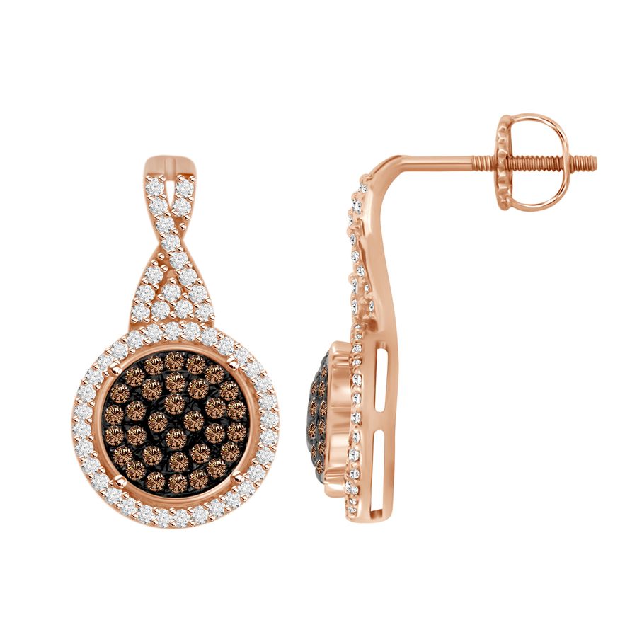 20934791_307085R-A-44248.jpg LADIES EARRINGS 0.50CT ROUND DIAMOND 14K ROSE GOLD - Image 1