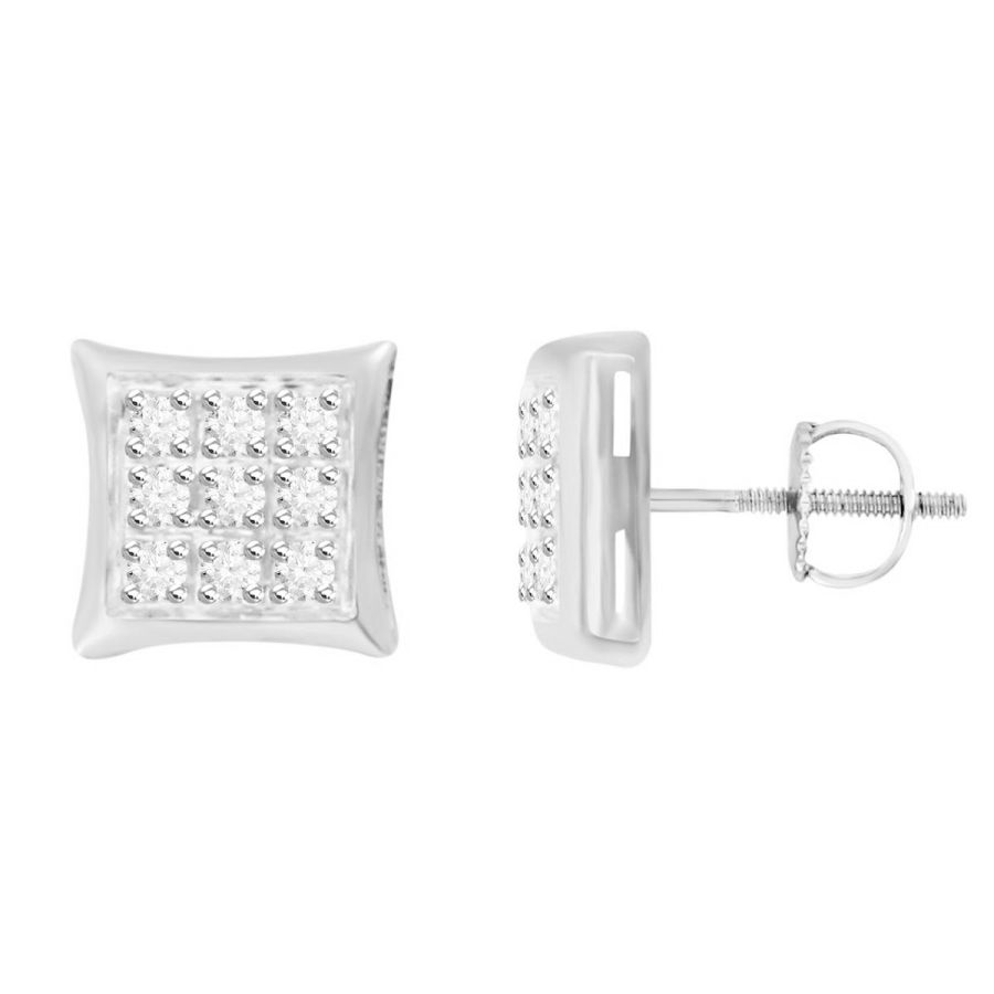 20934894_77881W-46110.jpg LADIES YUVA EARRINGS 0.05CT ROUND DIAMOND STERLING SILVER/WHITE GOLD - Image 1
