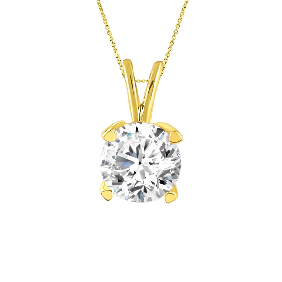 20935510_76739Y-58227.jpg LADIES SOLITAIRE PENDANT 0.75CT ROUND DIAMOND 14K YELLOW GOLD - Image 1