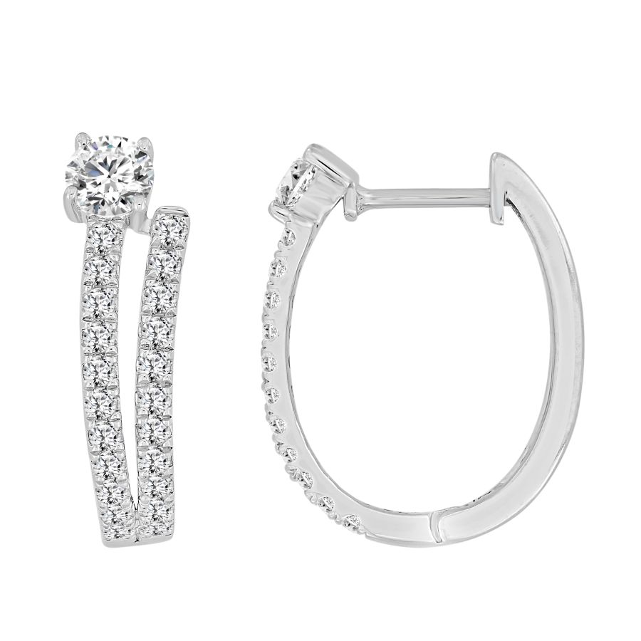 20935665_286267W-A-58832.jpg LADIES EARRINGS 1.00CT ROUND DIAMOND 14K WHITE GOLD - Image 1