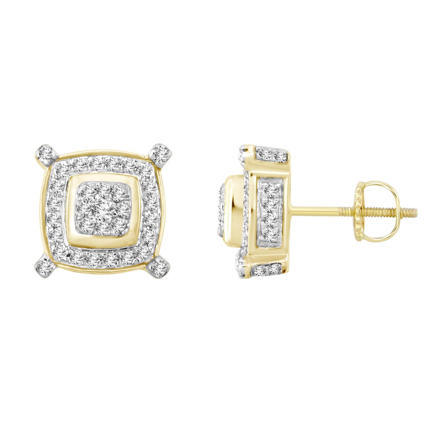 20936178_225693Y-4939410.jpg LADIES EARRINGS 0.50CT ROUND DIAMOND 10K YELLOW GOLD - Image 1