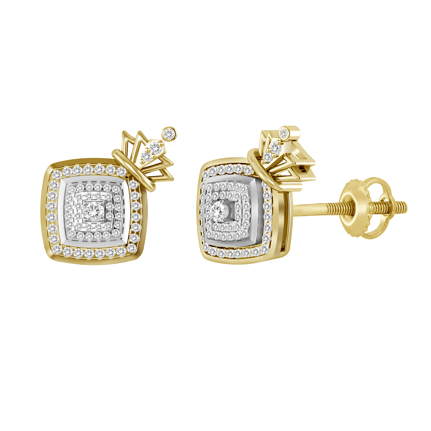 20936227_247718Y-4939415.jpg LADIES EARRINGS 0.33CT ROUND DIAMOND 10K YELLOW GOLD - Image 1