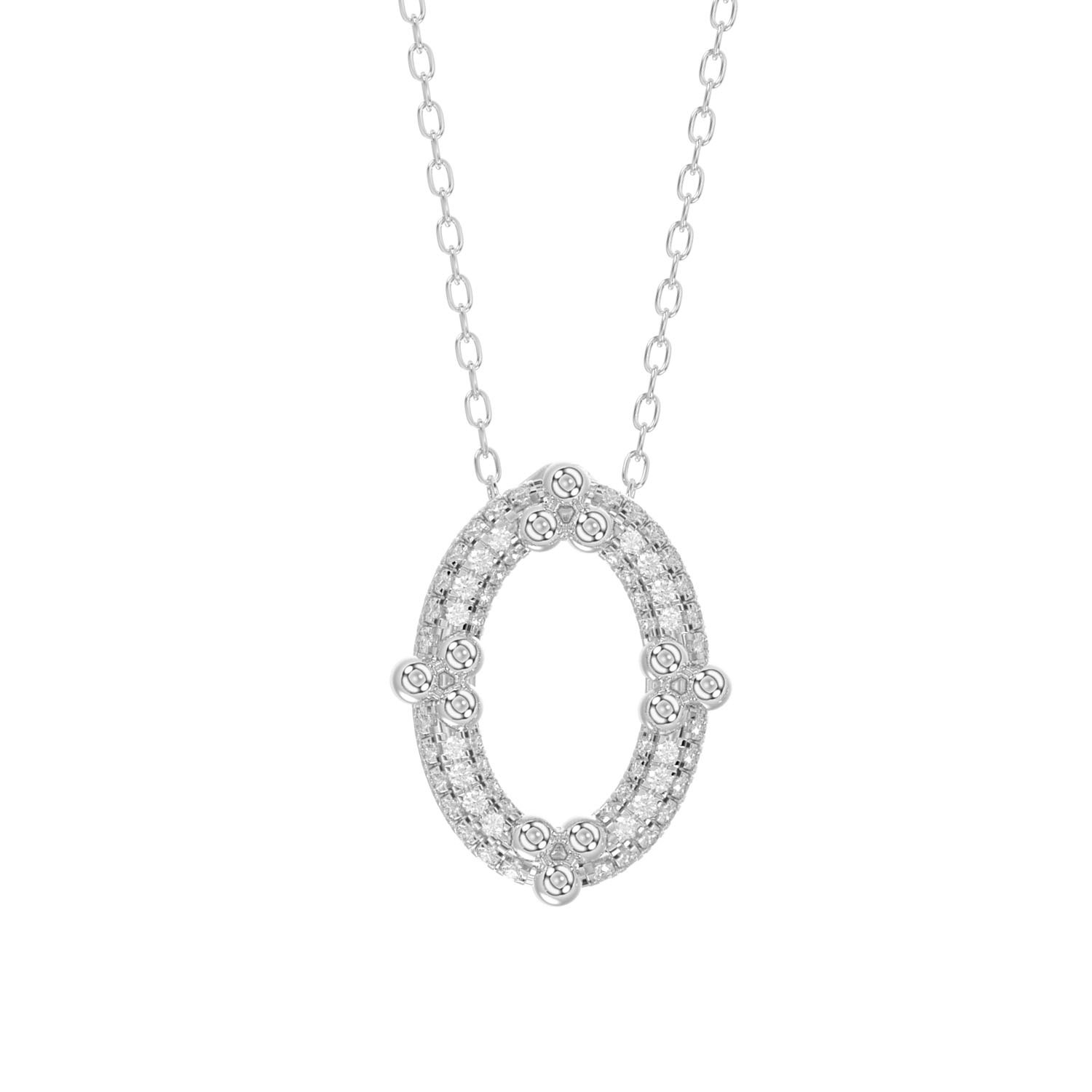 20936367_339167W-4939680.jpg LADIES PENDANT WITH CHAIN 0.25CT ROUND DIAMOND 10K WHITE GOLD - Image 1