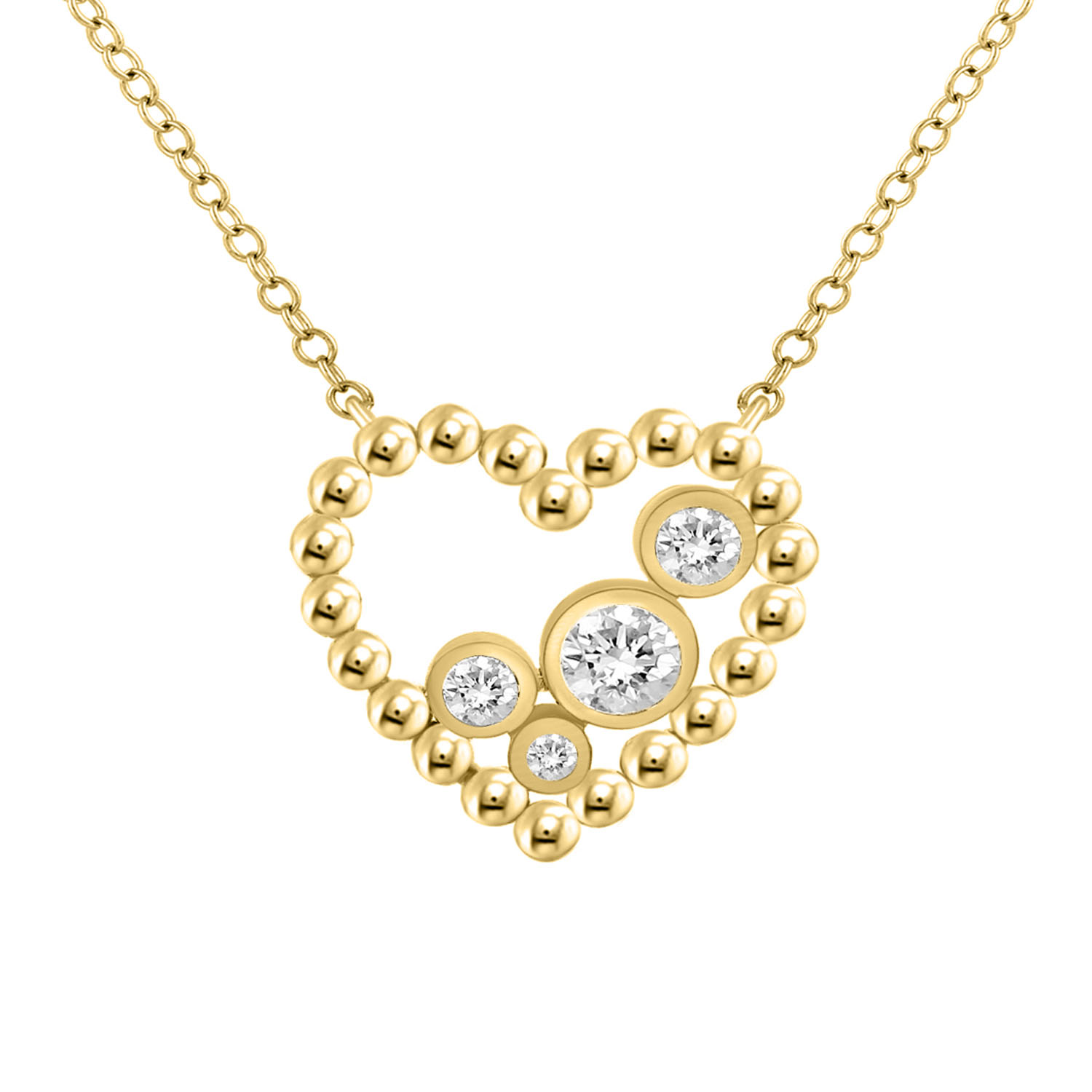 20936485_340313Y-4939775.jpg LADIES NECKLACE 0.15CT ROUND DIAMOND 10K YELLOW GOLD - Image 1