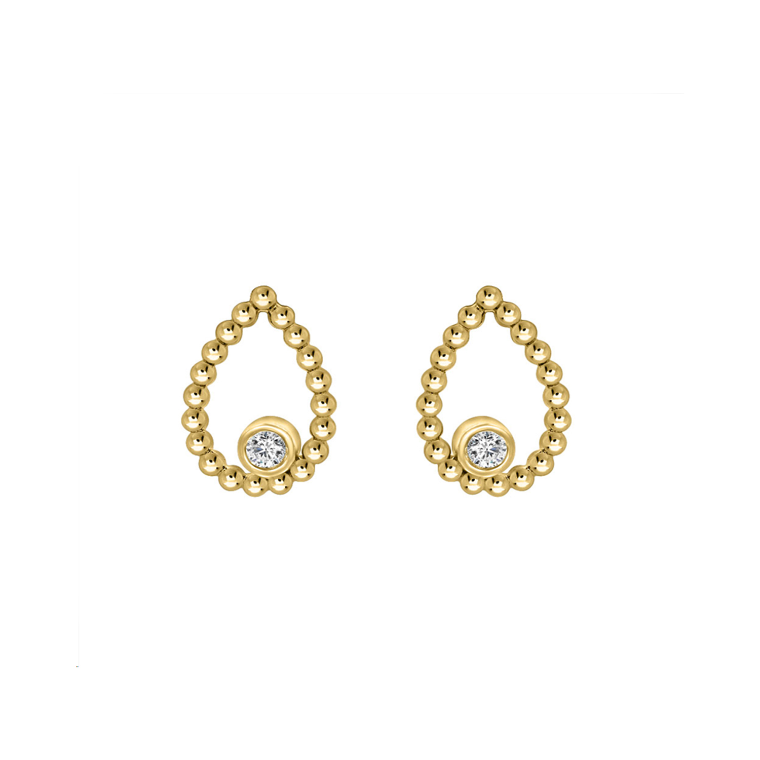 20936495_340350Y-4939784.jpg LADIES EARRINGS 0.10CT ROUND DIAMOND 10K YELLOW GOLD - Image 1