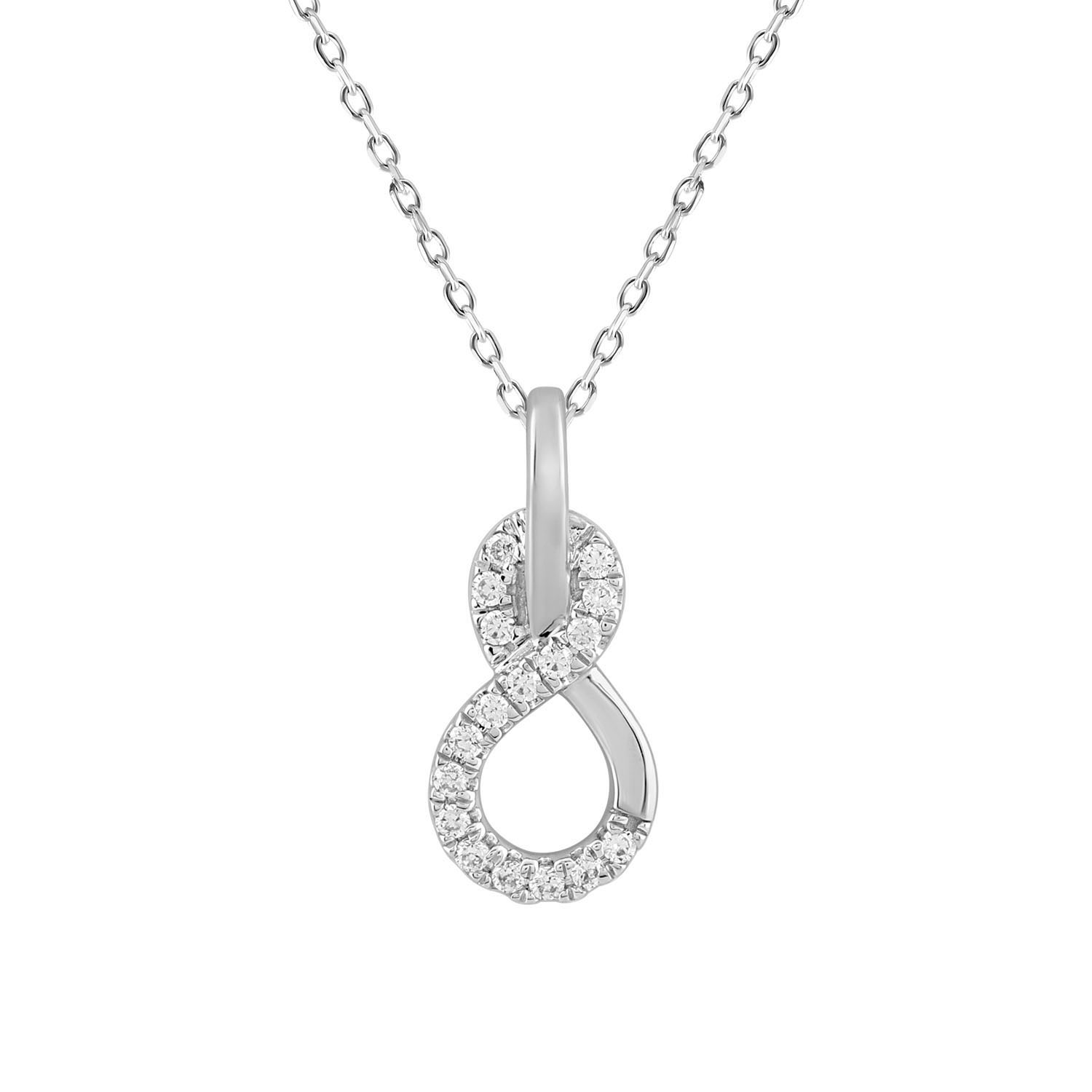 20936508_316538W-4941947.jpg LADIES PENDANT WITH CHAIN 0.13CT ROUND DIAMOND 10K WHITE GOLD - Image 1