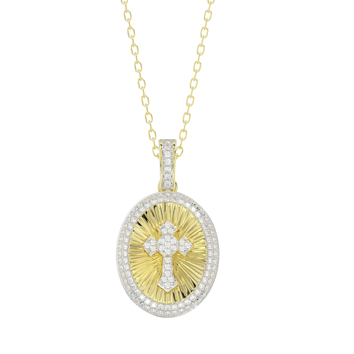 20936700_341049Y-4944043.jpg LADIES PENDANT WITH CHAIN 0.20CT ROUND DIAMOND 10K YELLOW GOLD - Image 1
