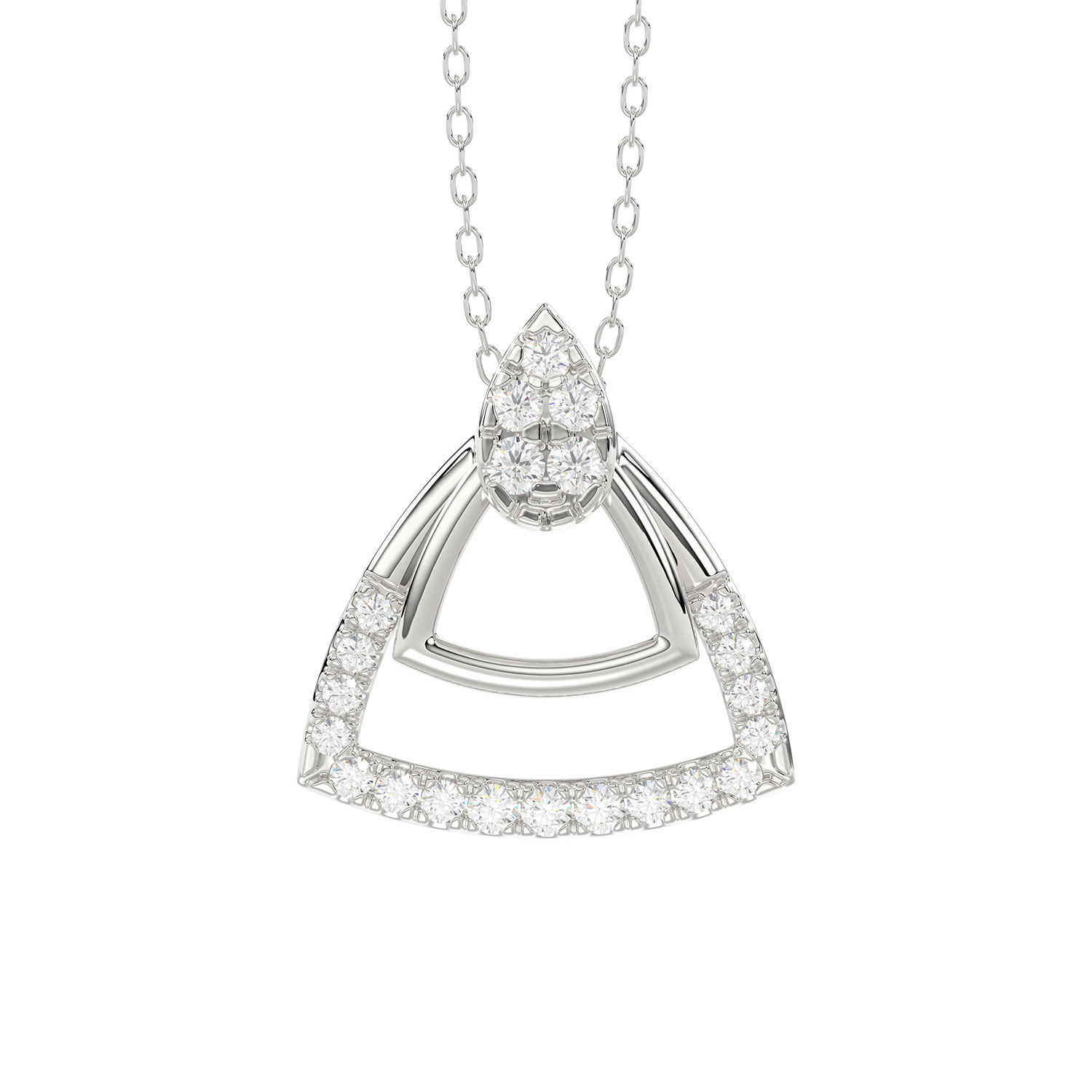20937063_338475W-4946112.jpg LADIES PENDANT WITH CHAIN 0.13CT ROUND DIAMOND 14K WHITE GOLD - Image 1