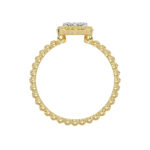 Ladies Halo Ring 0.10Ct Heart Shape Round Diamond 10K Yellow Gold - Image 3