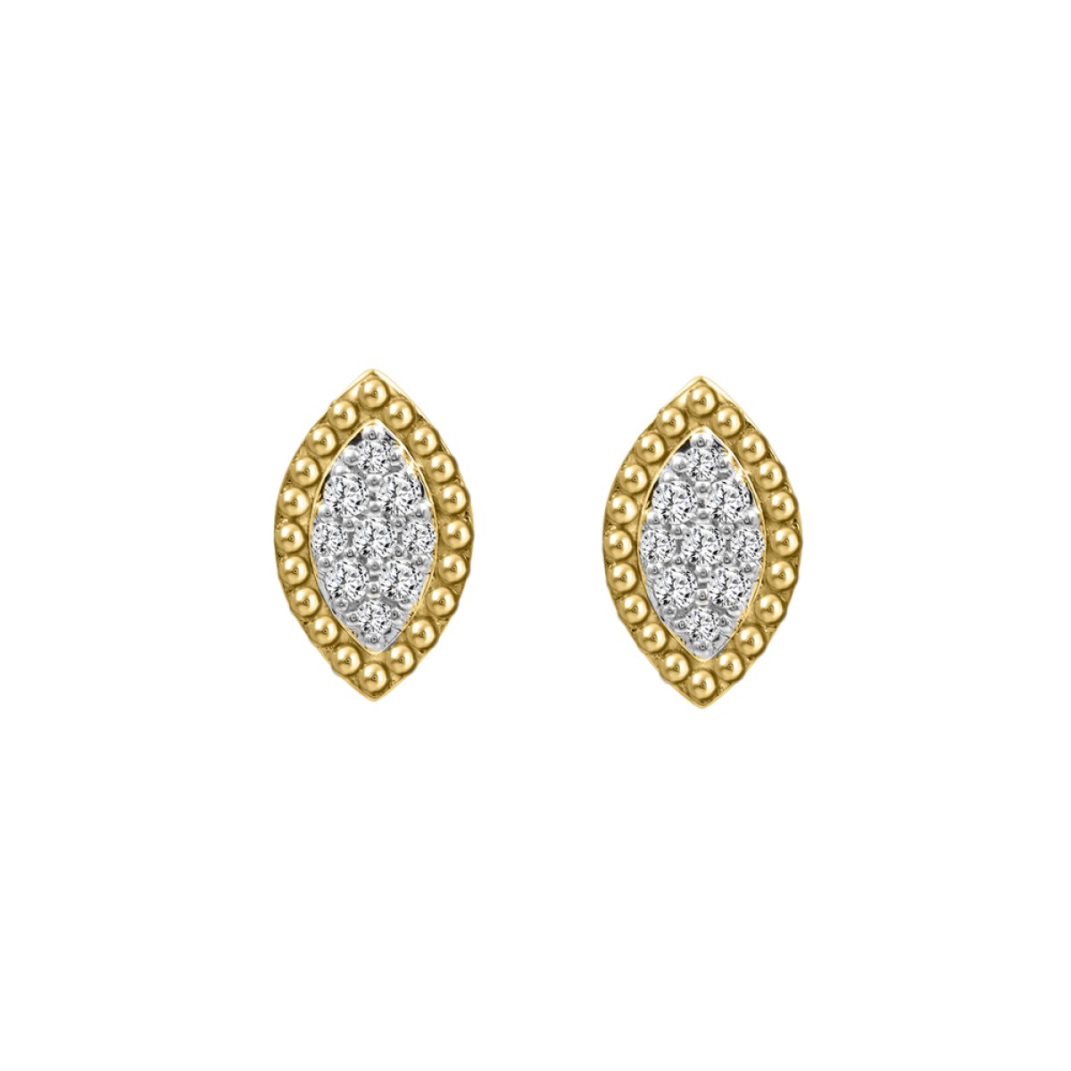 20937343_328827Y-10K-5046784.jpg 10K Yellow Gold 0.20CT Diamond Halo Fashion Earrings Round Diamond Women’S Earrings - Image 1