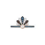 LADIES RING 0.50CT ROUND/ROUND BLUE/DARK BROWN DIAMOND 14K ROSE GOLD - Image 5
