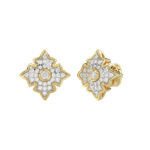 LADIES EARRING 0.25CT ROUND DIAMOND 10K YELLOW GOLD - Image 3