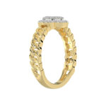 LADIES RING 0.25CT ROUND/BAGUETTE DIAMOND 10K YELLOW GOLD - Image 3