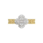 LADIES RING 0.25CT ROUND/BAGUETTE DIAMOND 10K YELLOW GOLD - Image 5