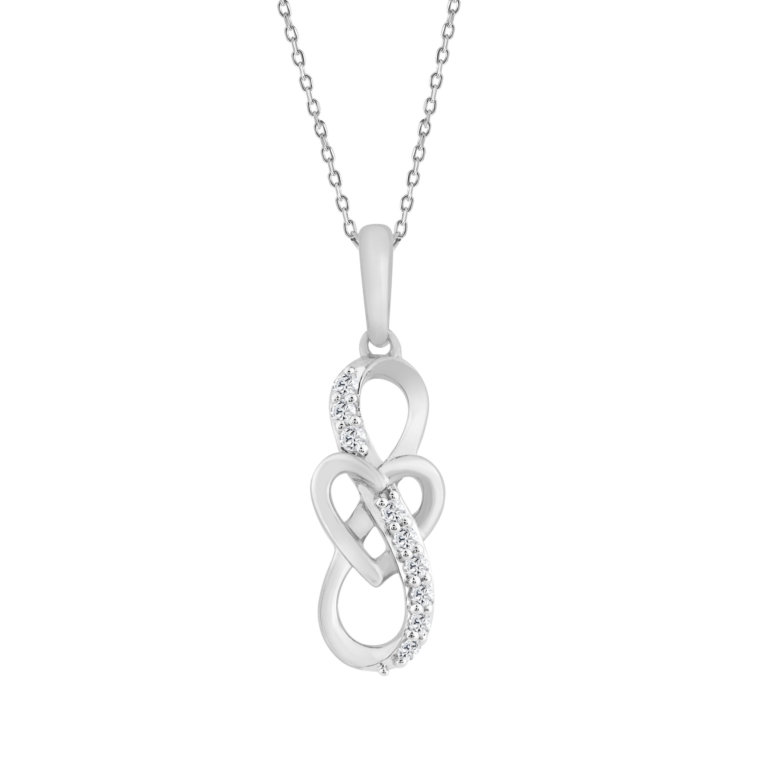 20938092_361963W-5012796.jpg ELEGANCE’10K WHITE GOLD 0.10CT ROUND DIAMOND LADIES FASHION PENDANT WITH CHAIN - Image 1