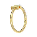 Women’S 10K Yellow Gold Letter ’N’ Diamond & Pearl Ring 0.10Ct Round Diamond Fine Jewelry - Image 4
