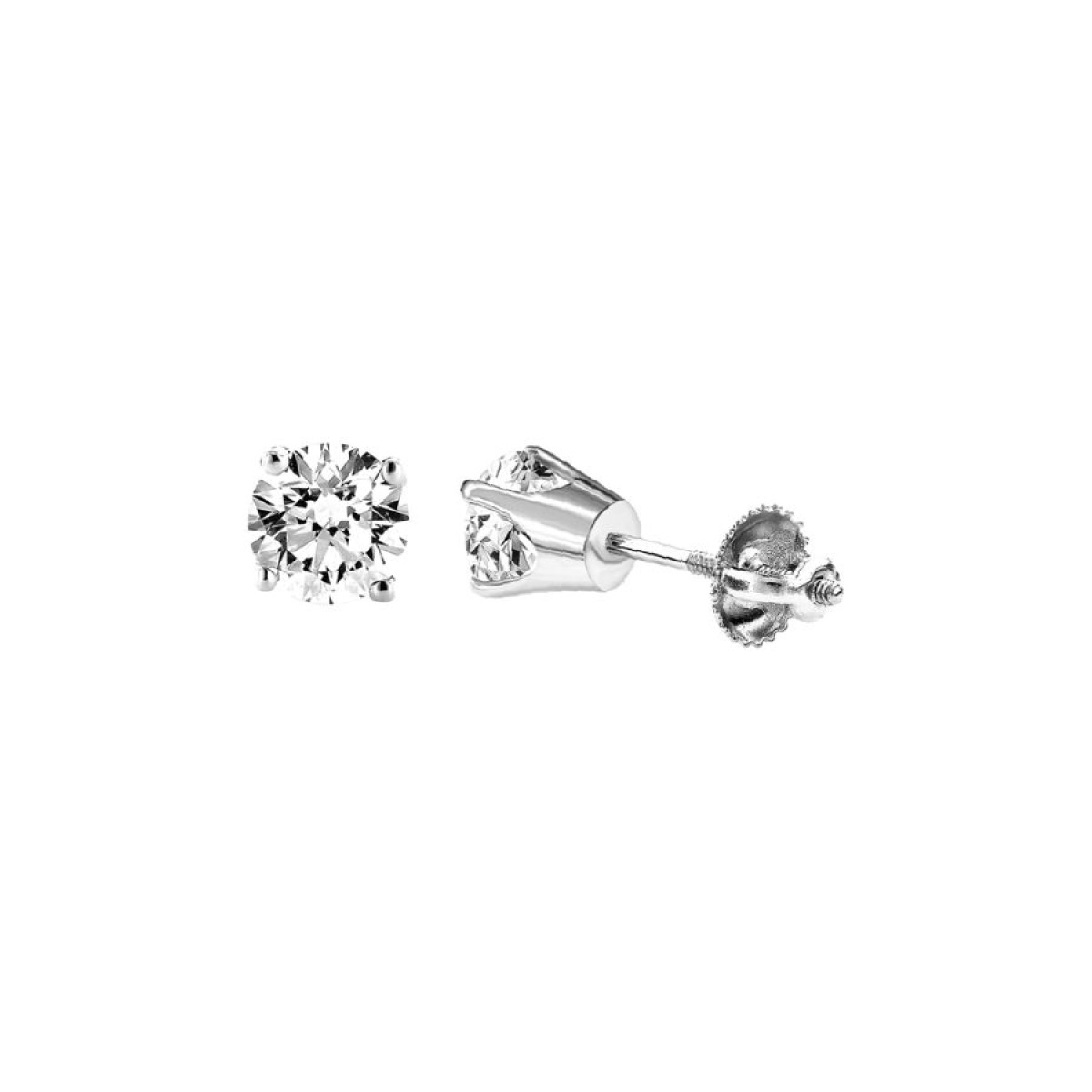20938152_77484W-A-5046804.jpg 14K White Gold Round Diamond Stud Earrings 0.25CT Elegant Women’S Diamond Jewelry - Image 1