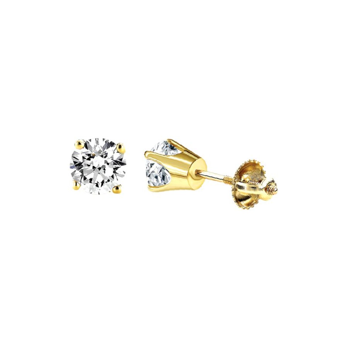 20938175_77486Y-A-5046807.jpg 14K Yellow Gold Round Diamond Stud Earrings 0.50CT Elegant Women’S Diamond Jewelry - Image 1