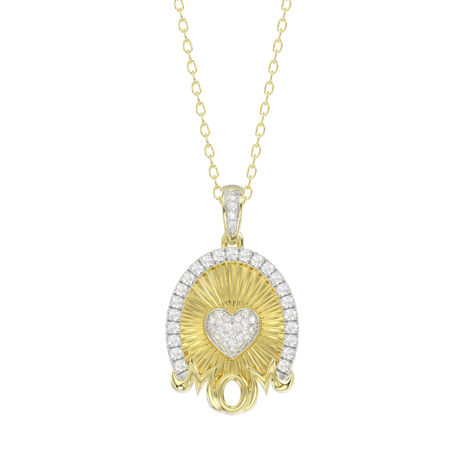 20943166_326170Y-4944047.jpg LADIES PENDANT WITH CHAIN 0.25CT ROUND DIAMOND 14K YELLOW GOLD - Image 1