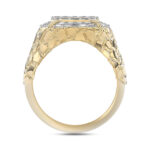 MEN'S RING 1.00CT ROUND/BAGUETTE DIAMOND 10K YELLOW GOLD - Image 2