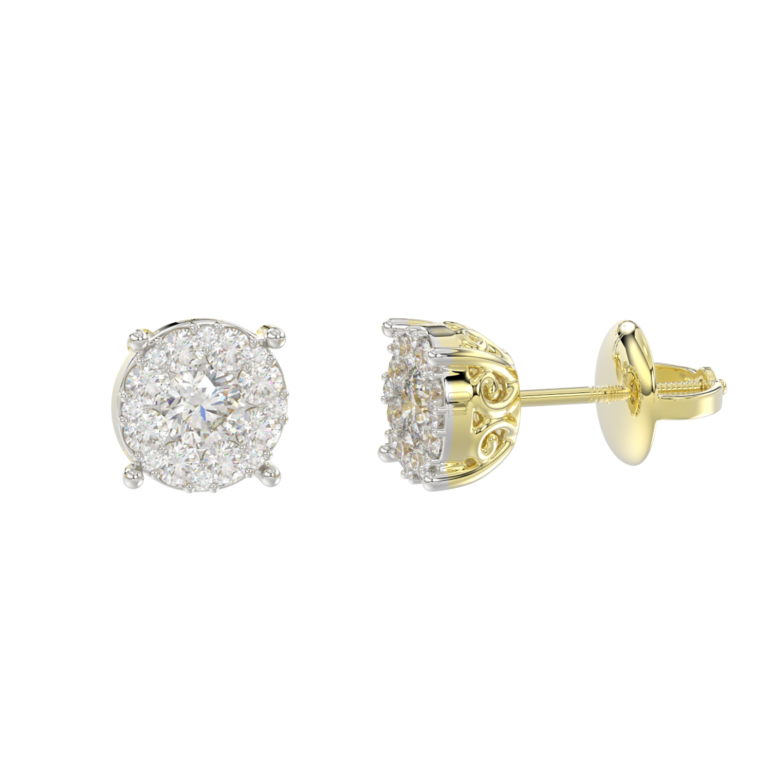 20946413_58908Y-A-44580.jpg LADIES EARRINGS 0.50CT ROUND DIAMOND 14K YELLOW GOLD - Image 1