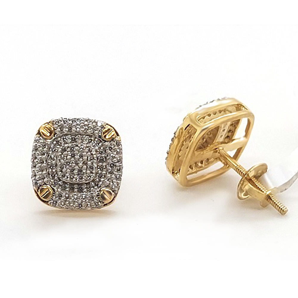 20948086_318392Y-4939141.jpg LADIES EARRINGS 0.33CT ROUND DIAMOND 10K YELLOW GOLD - Image 1
