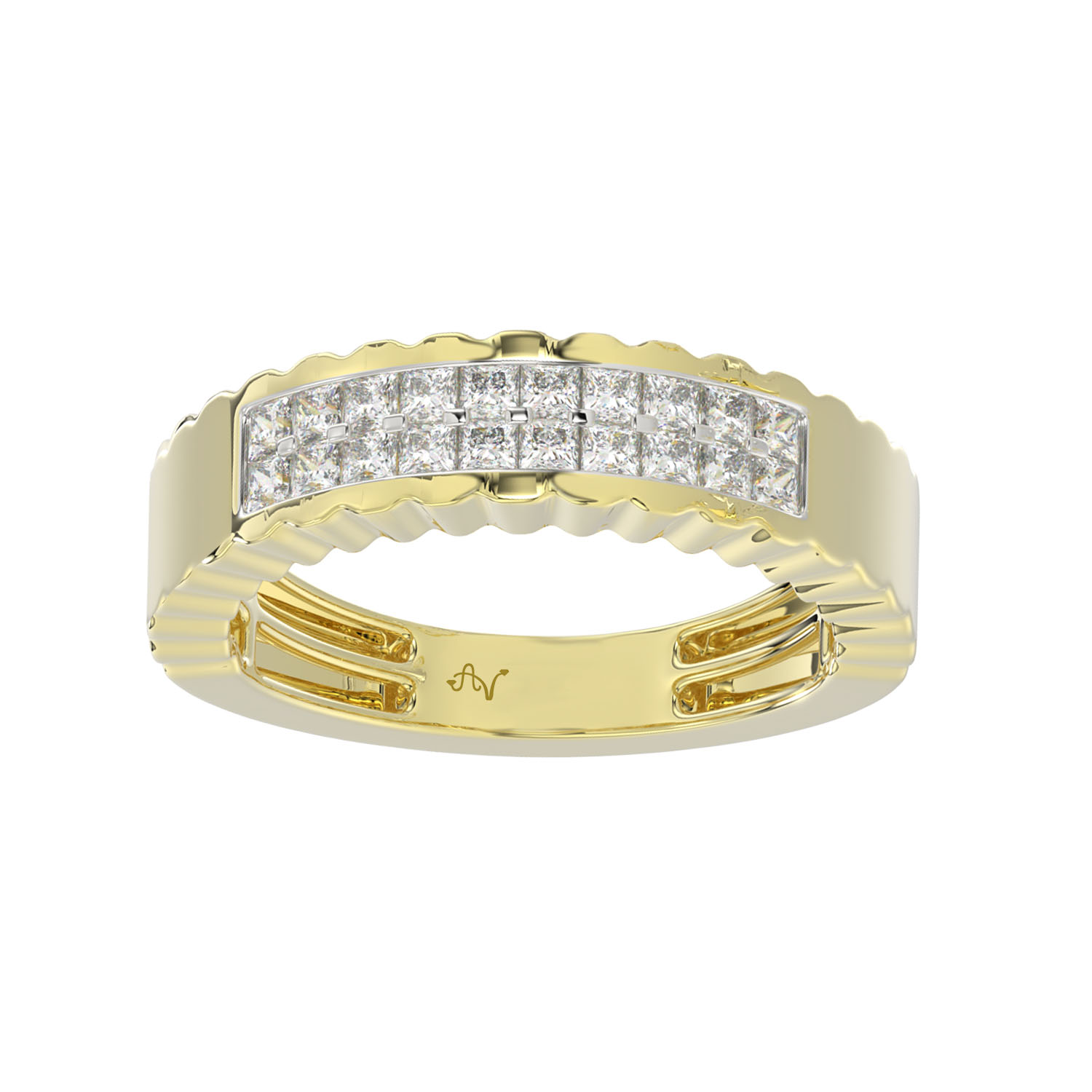 20949063_331527Y-A-59360.jpg LADIES BAND 0.60CT PRINCESS DIAMOND 14K YELLOW GOLD - Image 1