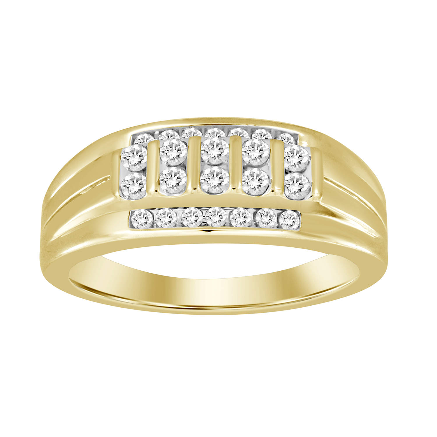 20949647_78664Y-32945.jpg MEN'S BAND 0.50CT ROUND DIAMOND 10K YELLOW GOLD - Image 1