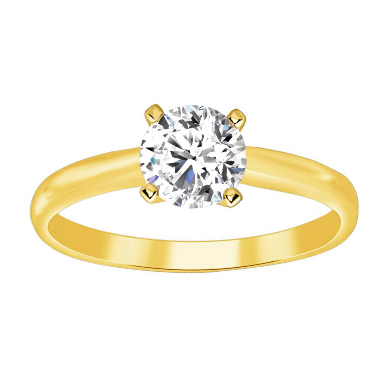 20949658_64387Y-45008.jpg LADIES SOLITAIRE RING 1.00CT ROUND DIAMOND 14K YELLOW GOLD - Image 1
