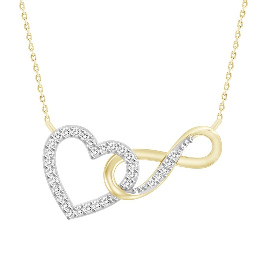 20949875_260662Y-30773.jpg LADIES NECKLACE 0.10CT ROUND DIAMOND 10K YELLOW GOLD - Image 1