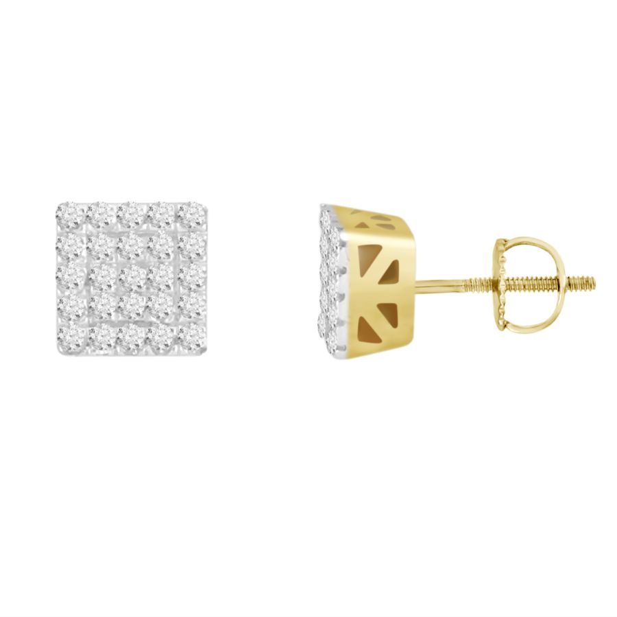 20949888_69139Y-34412.jpg MEN'S STUD EARRINGS 0.15CT ROUND DIAMOND 10K YELLOW GOLD - Image 1