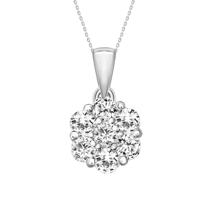 20950567_67581W-A-45293.jpg LADIES PENDANT WITH CHAIN 0.25CT ROUND DIAMOND 14K WHITE GOLD (SI QUALITY) - Image 1