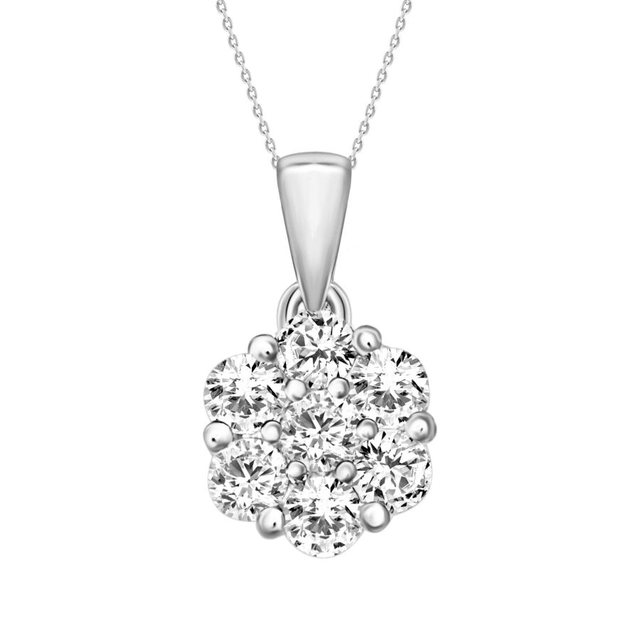 20950753_67582W-A-53614.jpg LADIES PENDANT WITH CHAIN 0.75CT ROUND DIAMOND 14K WHITE GOLD - Image 1