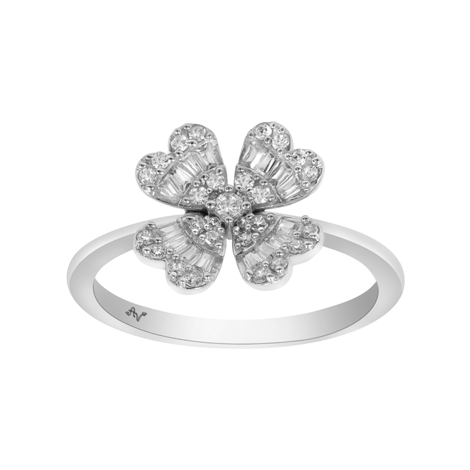 20950898_305984W-A-60452.jpg LADIES RING 0.33CT ROUND/BAGUETTE DIAMOND 14K WHITE GOLD - Image 1