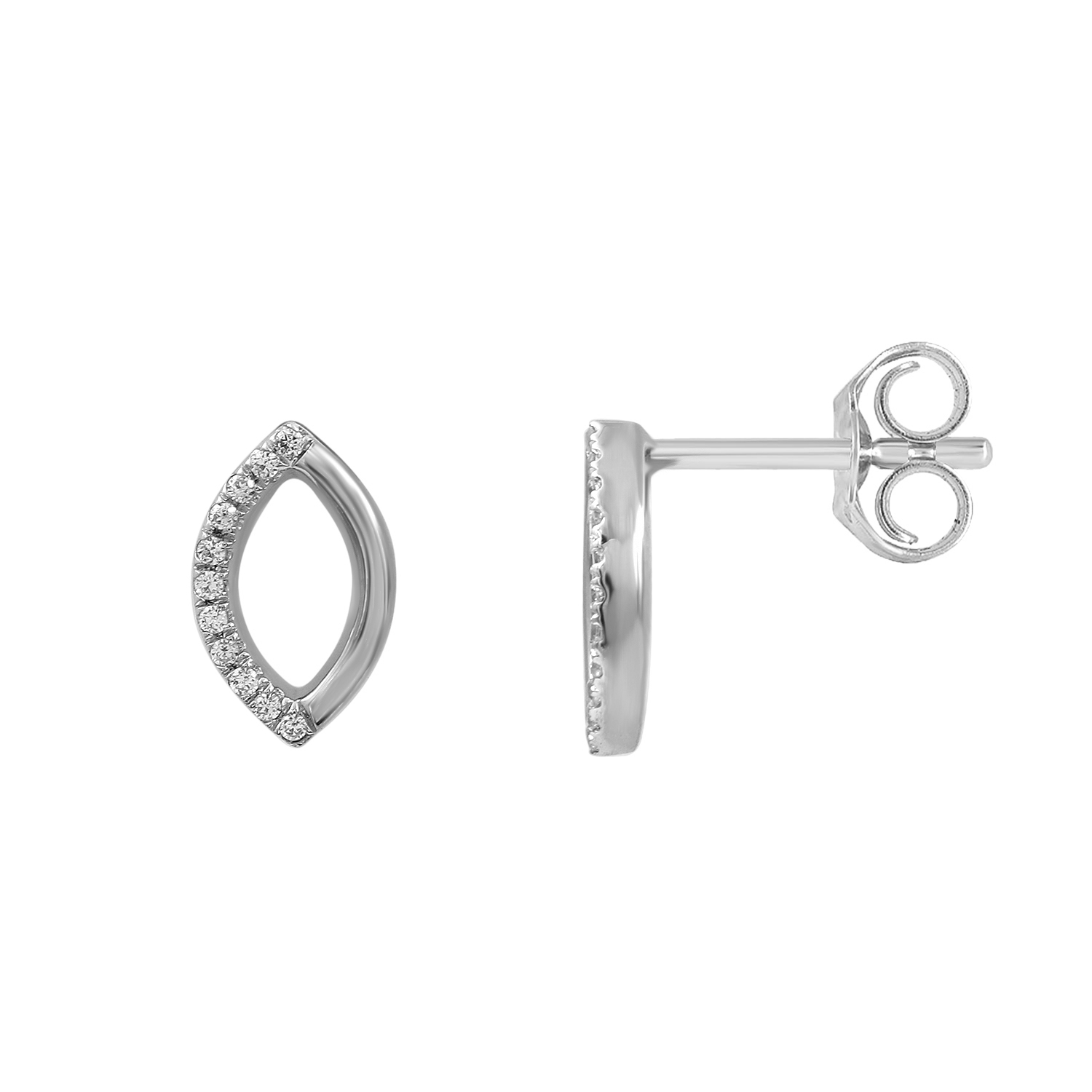 20950990_317525W-A-4939174.jpg LADIES EARRINGS 0.05CT ROUND DIAMOND 14K WHITE GOLD - Image 1
