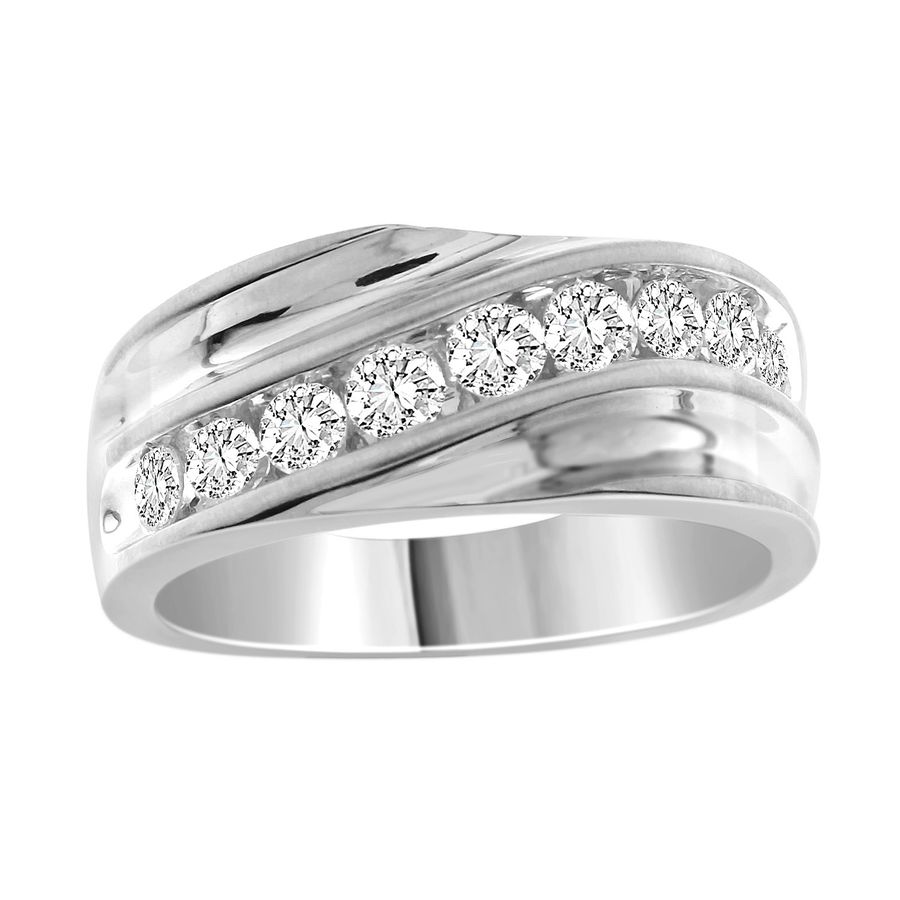 20952290_201920W-32950.jpg MEN'S BAND 1.00CT ROUND DIAMOND 10K WHITE GOLD - Image 1