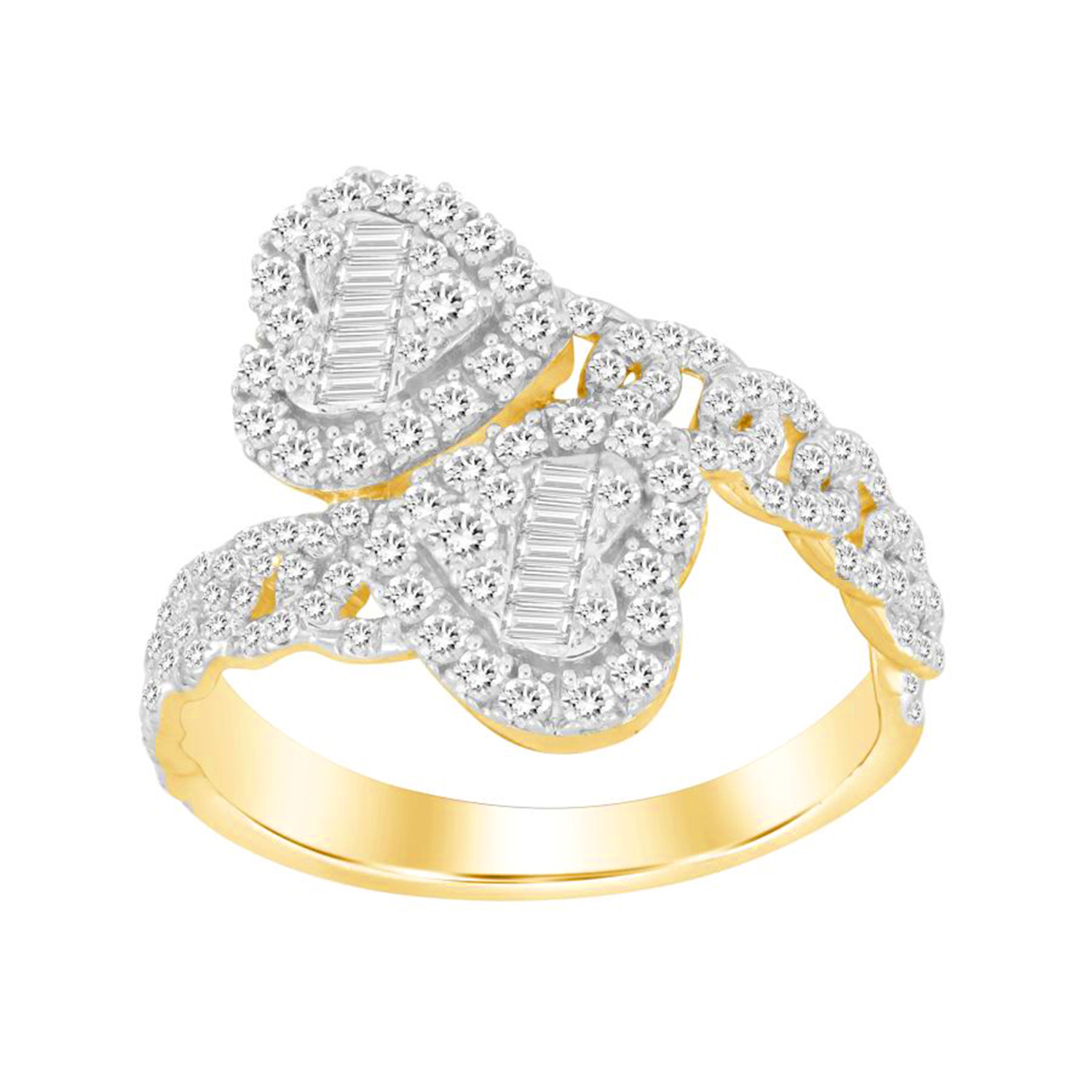 20952361_292058Y-A-34894.jpg LADIES BAND 0.75CT ROUND/BAGUETTE DIAMOND 14K YELLOW GOLD - Image 1