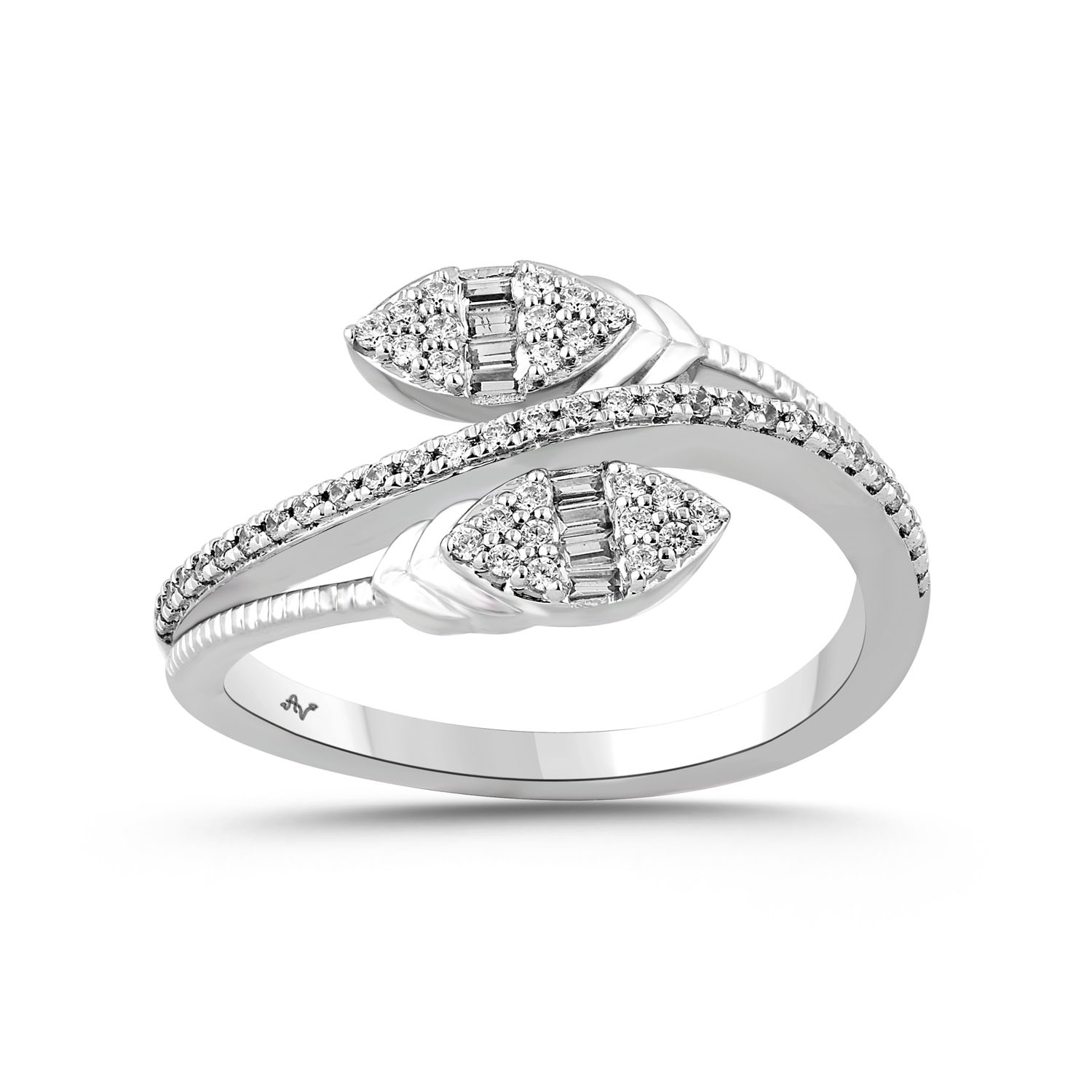 20952580_338757W-A-4939607.jpg LADIES RING 0.25CT ROUND/BAGUETTE DIAMOND 14K WHITE GOLD - Image 1