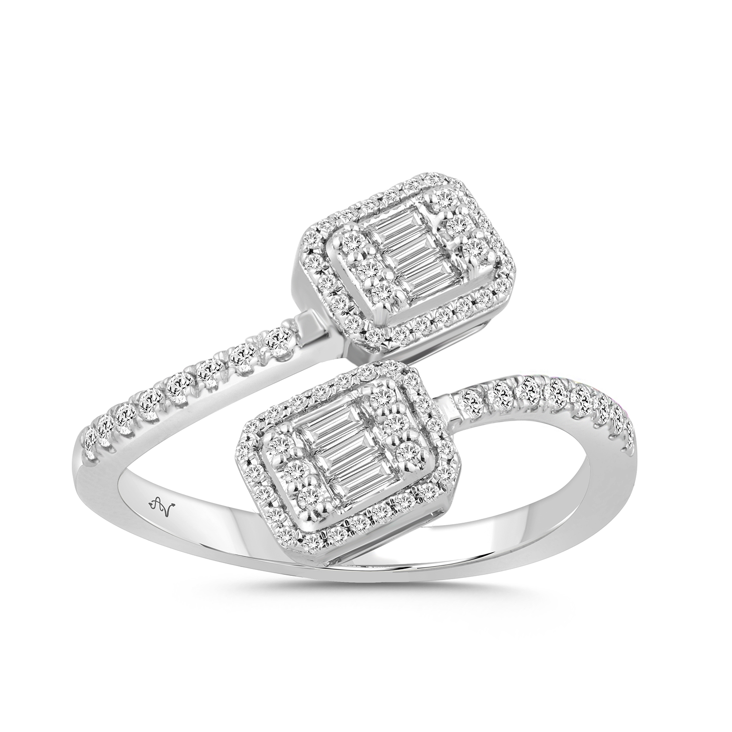 20952582_338872W-A-4939633.jpg LADIES RING 0.33CT ROUND/BAGUETTE DIAMOND 10K WHITE GOLD - Image 1